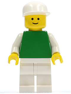 Plain Green Torso with White Arms, White Legs, White Cap (pln135)