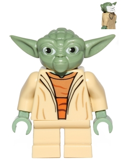 Yoda - Clone Wars, White Hair, Torso with Back Print (sw0446)