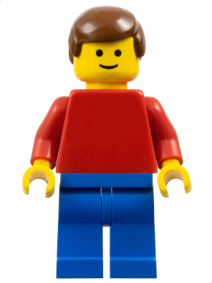 Plain Red Torso with Red Arms, Blue Legs, Brown Male Hair (pln016)