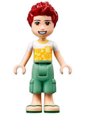 Friends Daniel - White Flower T-Shirt, Sand Green Cropped Trousers (frnd0507)