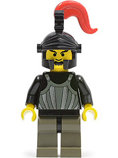 Fright Knights - Knight 1, Black Dragon Helmet, Red Plume (cas243)