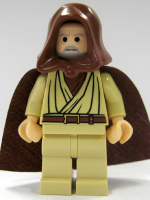 Obi-Wan Kenobi - Old, Reddish Brown Hood and Cape, Black Eyes (sw0206)
