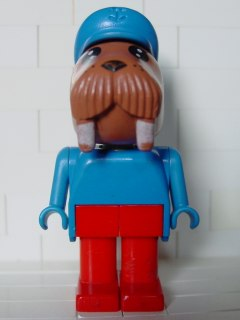 Fabuland Walrus - Wilfred Walrus (Captain), Red Legs, Blue Hat and Top (fab12e)