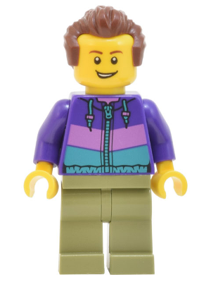 Skyline Express Man - Dark Purple Jacket, Olive Green Legs, Reddish Brown Hair (bdp020)