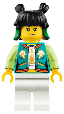 Mei - Dark Turquoise Jacket, Lopsided Grin / Sneer (mk013)