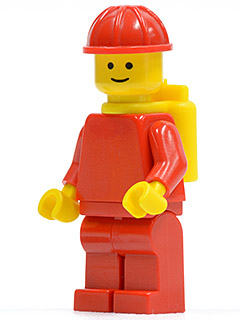 Plain Red Torso with Red Arms, Red Legs, Red Construction Helmet, Yellow Air Tanks (pln130)