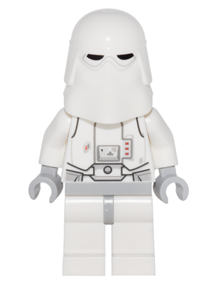 Snowtrooper, Light Bluish Gray Hips, Light Bluish Gray Hands - Backpack attached to Neck Bracket with Plate, Modified w/ Clip Ring (sw0764)