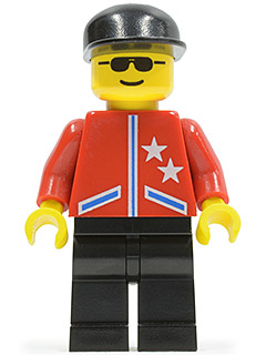 Jacket 2 Stars Red - Black Legs, Black Cap (jstr004)
