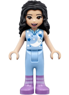Friends Emma - Bright Light Blue Sleepshirt and Trousers, Medium Lavender Boots (frnd0399)