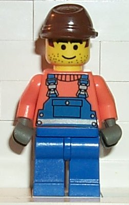 Overalls with Safety Stripe Blue, Brown Cavalry Cap (con005)