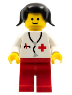 Doctor - Stethoscope, Red Legs, Black Pigtails Hair (Reissue) (doc001b)