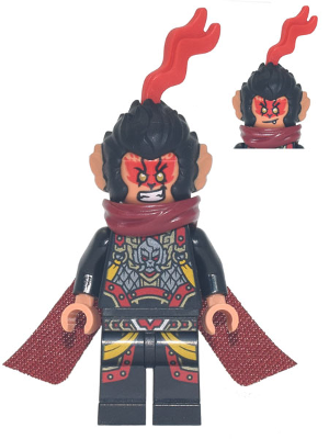 Evil Macaque - Black and Red Armor, Dark Red Cape, Cat Tail (mk090)