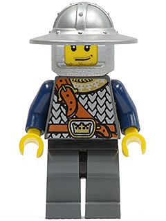 Fantasy Era - Crown Knight Scale Mail with Chest Strap, Helmet with Broad Brim, Smirk and Stubble Beard (cas336)