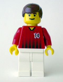 Soccer Player - Red and White Team with Number 14 (soc137)