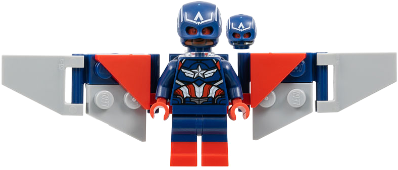 Captain America (Sam Wilson) - Dark Blue Suit, Red Boots, Backpack and Wings without Stickers (sh1003)