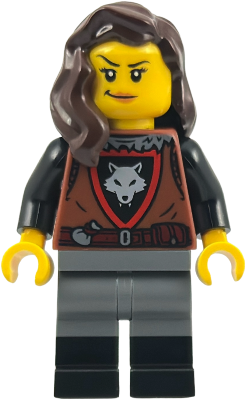 Wolfpack - Female, Dark Bluish Gray Legs with Black Boots, Dark Brown Hair (bdp279)