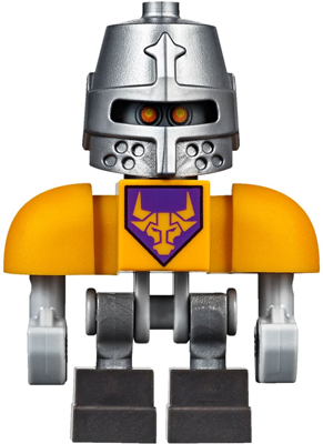 Axl Bot - Bright Light Orange Shoulders, Flat Silver Helmet (nex060)