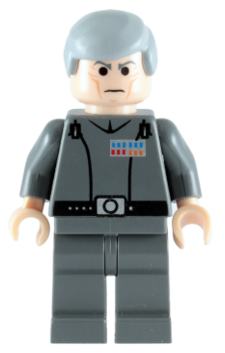 Grand Moff Wilhuff Tarkin - Dark Bluish Gray Uniform, Smooth Hair (sw0157)