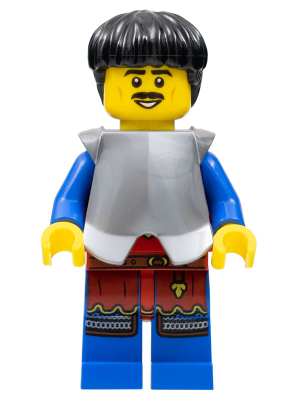 Lion Knight - Male, Black Hair, Flat Silver Armor (cas566)