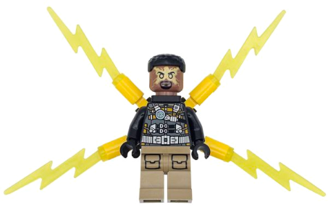 Electro - Black and Dark Tan Outfit, Medium Brown Head, Small Electricity Wings (sh0945)
