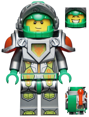 Aaron Fox - Flat Silver Visor and Armor, Clip, Curved Slope, and Bar with Tow Ball on Back (nex004)