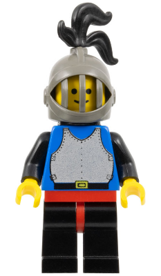 Breastplate - Blue with Black Arms, Black Legs with Red Hips, Dark Gray Grille Helmet, Black Plume, Black Plastic Cape (cas183)