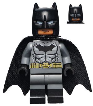 Batman - Dark Bluish Gray Suit, Gold Belt, Black Hands, Spongy Cape, Black Boots (sh0204)