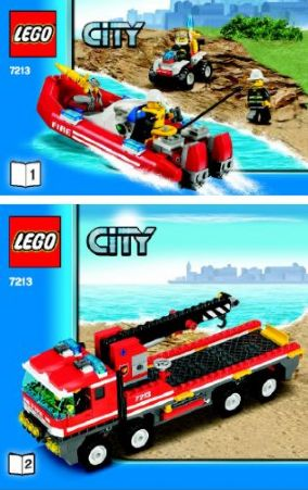 7213 Off-Road Fire Truck & Fireboat (Used) LEGO City