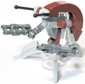 Droideka (Destroyer Droid) - Light Bluish Gray Claws, Dark Bluish Gray Plate 1 x 2 (sw1340)