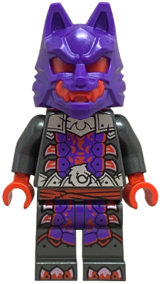 Wolf Mask Warrior - Dark Purple and Red Mask (njo0895)