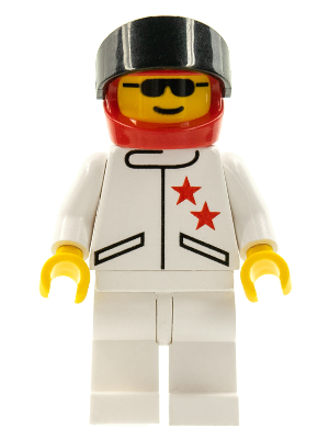 Jacket 2 Stars White - White Legs, Red Helmet, Black Visor (jstr009)