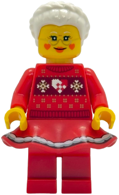 Mrs. Claus - Red Holiday Sweater and Wavy Skirt (BAM) (hol401)