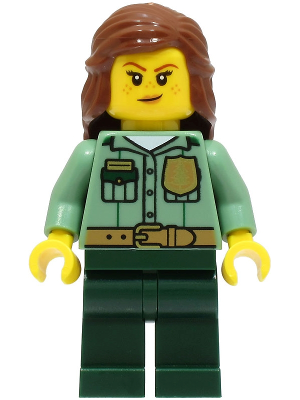 Park Ranger - Female, Sand Green Shirt, Dark Green Legs, Reddish Brown Hair (cty1528)