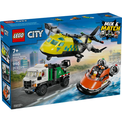60505 Airplane, Service Truck & Hovercraft Remix (Retired) LEGO City