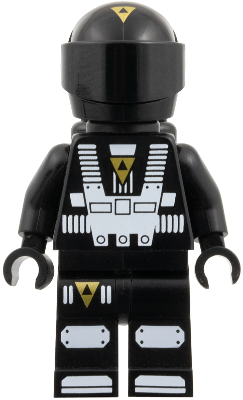 Blacktron I - Printed Legs, Gold Triangle Logos (sp148)