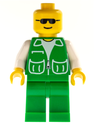 Jacket Green with 2 Large Pockets - Sunglasses, Green Legs, No Headgear (Green Cruiser) (game002)