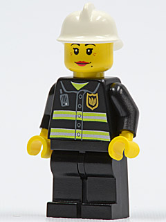 Fire - Reflective Stripes, Black Legs, White Fire Helmet, Female (cty0120)