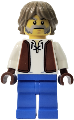 Blacksmith - White Shirt with Reddish Brown Vest, Blue Legs, Dark Tan Hair (cas594)