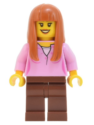 Skyline Express Woman - Bright Pink Top, Reddish Brown Legs, Dark Orange Hair (bdp019)
