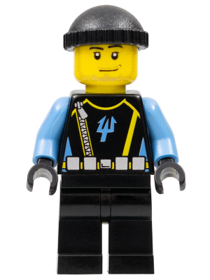 Aquaraider Diver 5 - Black Knit Cap (aqu019)