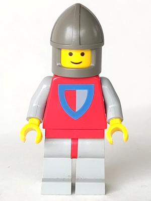 Classic - Knight, Shield Red/Gray, Light Gray Legs with Red Hips, Dark Gray Chin-Guard (cas075)