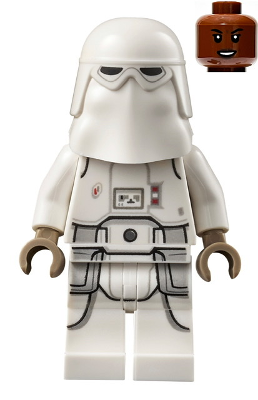 Snowtrooper - Female, Printed Legs, Dark Tan Hands, Reddish Brown Head, Open Mouth Smirk (sw1180)