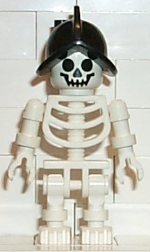 Skeleton - Standard Skull, Floppy Arms, Black Conquistador Helmet (gen011)