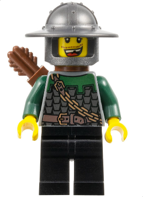 Kingdoms - Dragon Knight Scale Mail with Chain and Belt, Helmet with Broad Brim, Quiver, Missing Tooth (cas494)