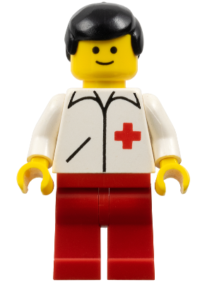 Doctor - Straight Line, Red Legs, Black Male Hair (doc009)