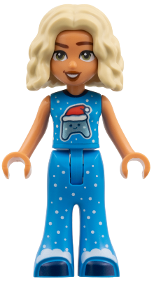 Friends Nova - Dark Azure Outfit with Falling Snow and Game Controller in Santa Hat (frnd0859)