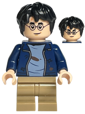 Harry Potter - Dark Blue Open Jacket over Sand Blue Shirt with Dirt Stains, Dark Tan Medium Legs, Grin / Stern (hp326)