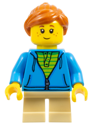 LEGOLAND Park Girl, Dark Azure Hoodie over Lime Shirt, Ponytail (LLP033)