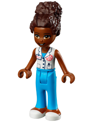 Friends Nandi - White Vest with Paw Print, Dark Azure Trousers (frnd0508)