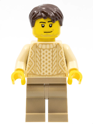 Race Visitor - Male, Tan Knit Sweater, Dark Tan Legs, Dark Brown Short Tousled Hair, Stubble (sc062)